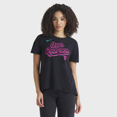 Miami Marlins Nike Women's 2025 City Connect Flowy Fashion Tri-Blend Dri-FIT T-Shirt - Black - Nike on Sale