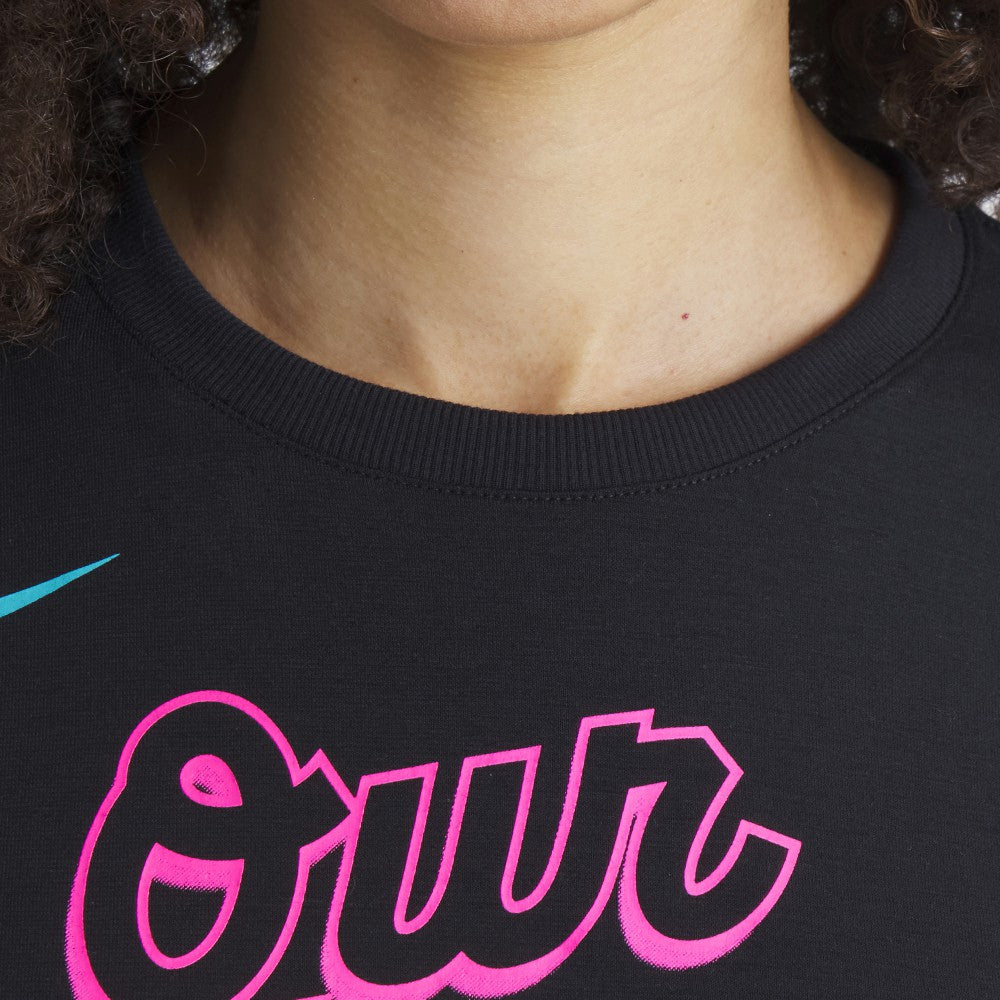 Miami Marlins Nike Women's 2025 City Connect Flowy Fashion Tri-Blend Dri-FIT T-Shirt - Black - Nike on Sale
