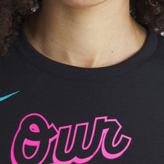 Miami Marlins Nike Women's 2025 City Connect Flowy Fashion Tri-Blend Dri-FIT T-Shirt - Black - Nike on Sale