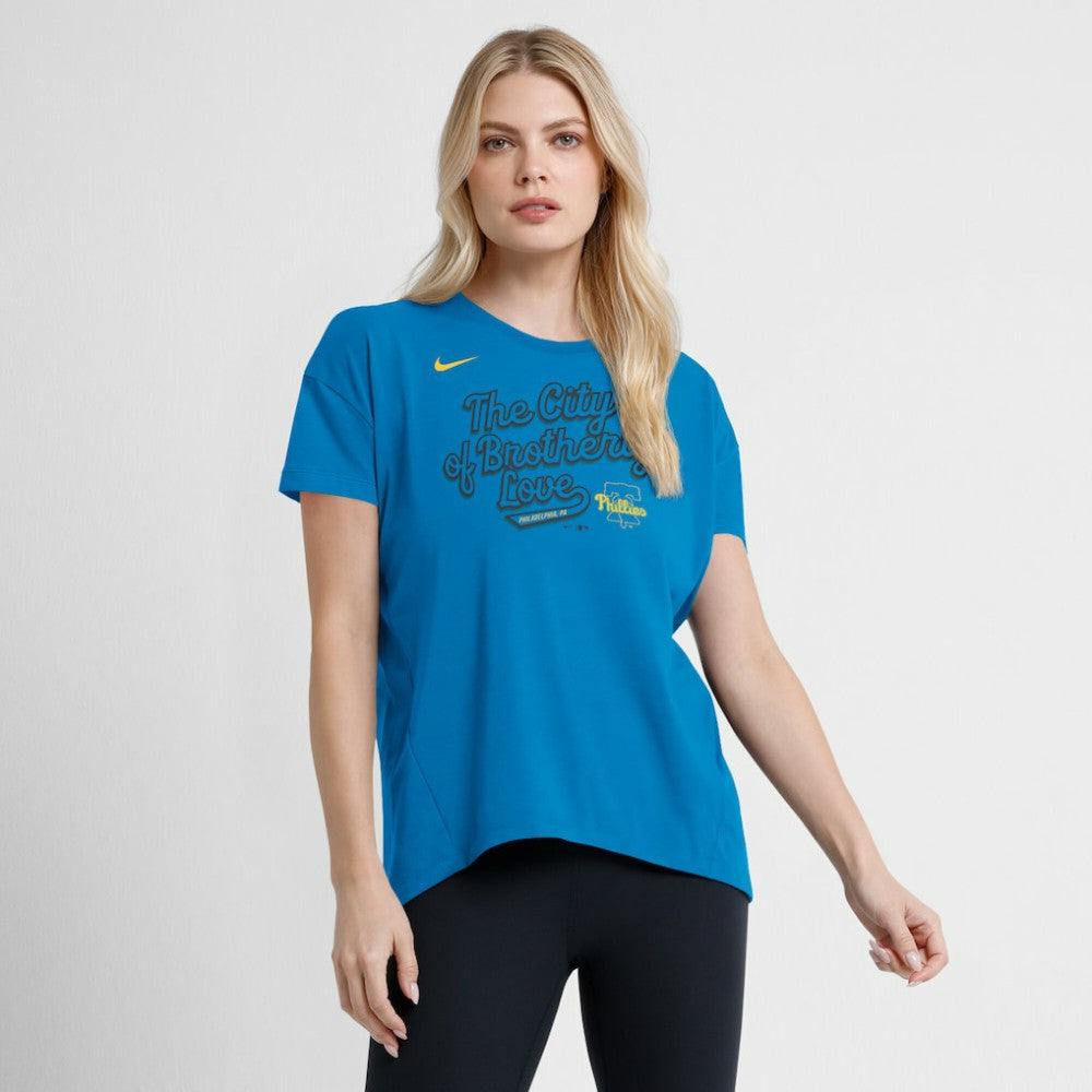 Philadelphia Phillies Nike Women's 2025 City Connect Flowy Fashion Tri-Blend Dri-FIT T-Shirt - Blue - Nike Discount