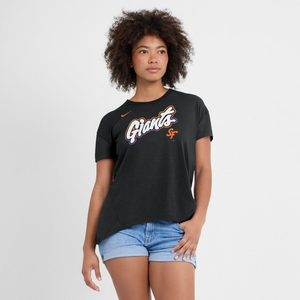 San Francisco Giants Nike Women's 2025 City Connect Flowy Fashion Tri-Blend Dri-FIT T-Shirt - Black - Nike Discount