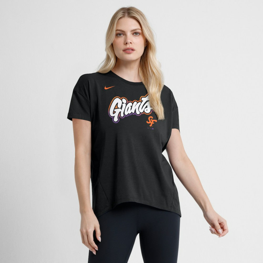 San Francisco Giants Nike Women's 2025 City Connect Flowy Fashion Tri-Blend Dri-FIT T-Shirt - Black - Nike Discount