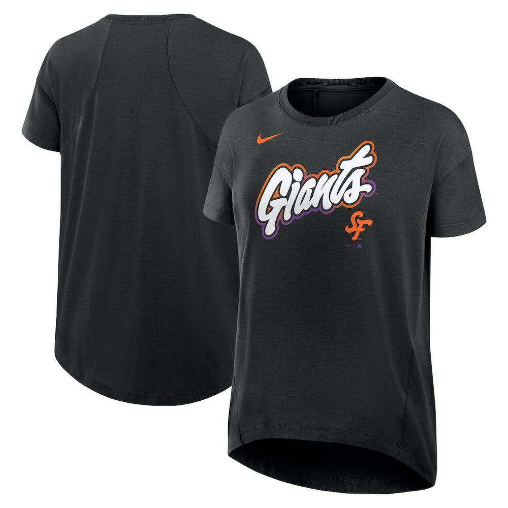 San Francisco Giants Nike Women's 2025 City Connect Flowy Fashion Tri-Blend Dri-FIT T-Shirt - Black - Nike Discount