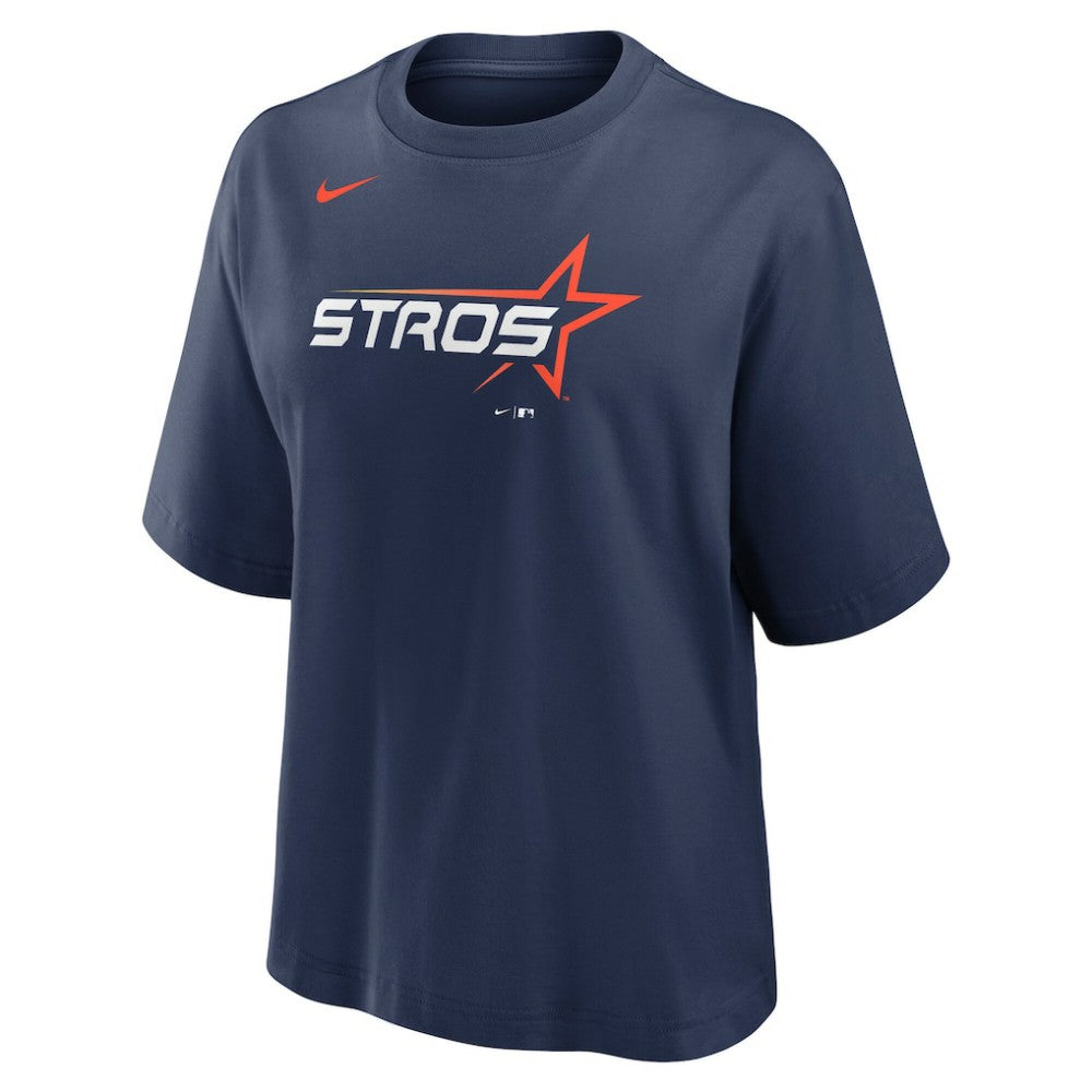 Houston Astros Nike Women's 2025 City Connect Logo Boxy T-Shirt - Navy - Nike on Sale