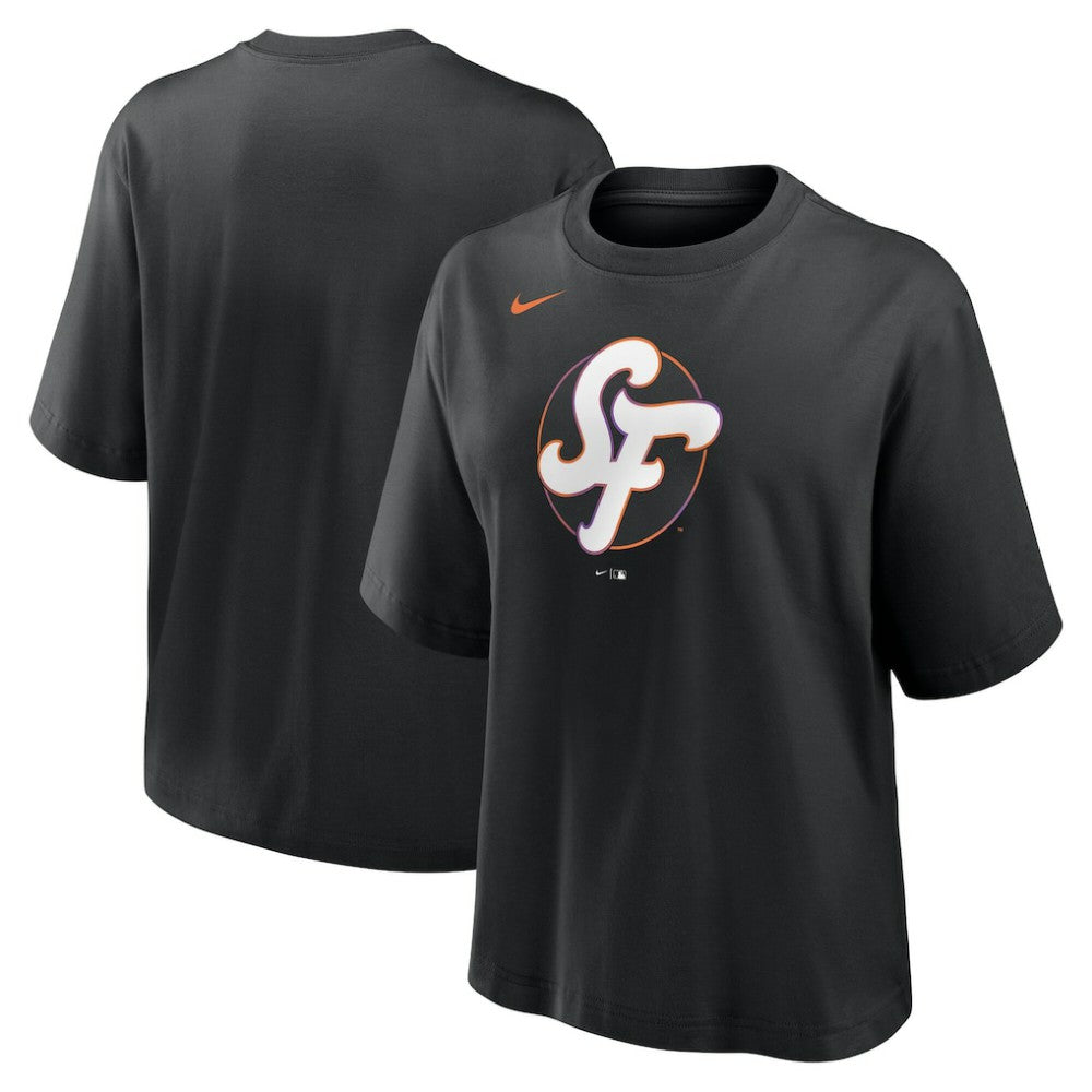 San Francisco Giants Nike Women's 2025 City Connect Logo Boxy T-Shirt - Black - Nike on Sale