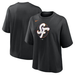 San Francisco Giants Nike Women's 2025 City Connect Logo Boxy T-Shirt - Black - Nike on Sale