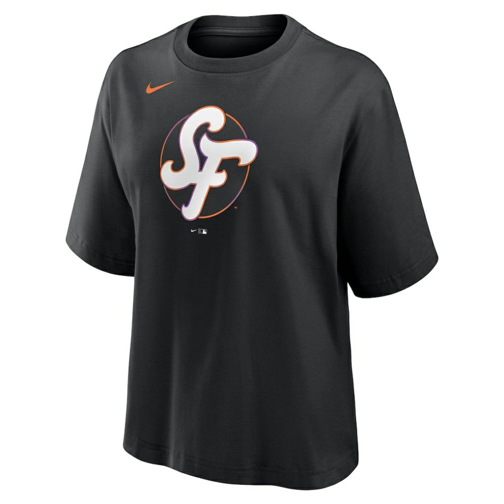 San Francisco Giants Nike Women's 2025 City Connect Logo Boxy T-Shirt - Black - Nike on Sale