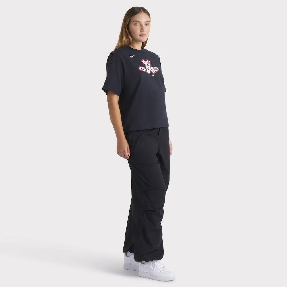 Chicago White Sox Nike Women's 2025 City Connect Logo Boxy T-Shirt - Black - Nike on Sale