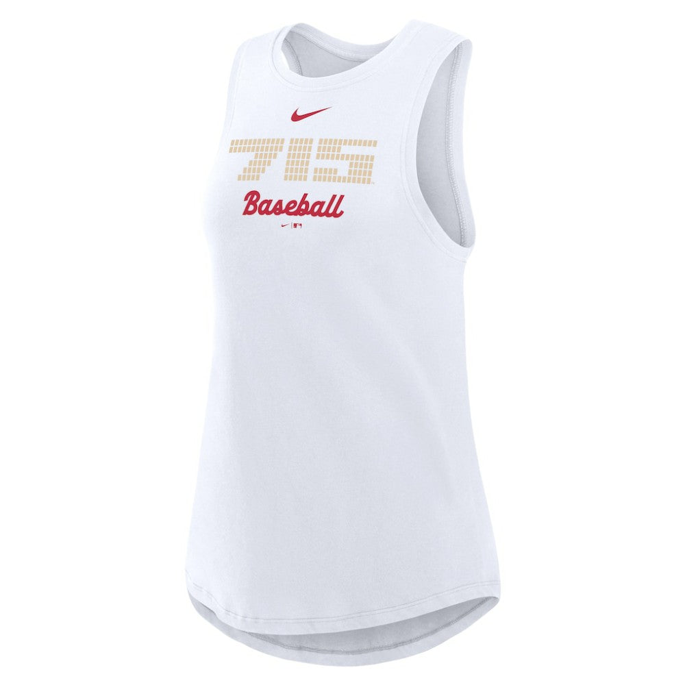 Atlanta Braves Nike Women's City Connect Tricode High Neck Dri-FIT Tank Top - White - Nike Lifestyle
