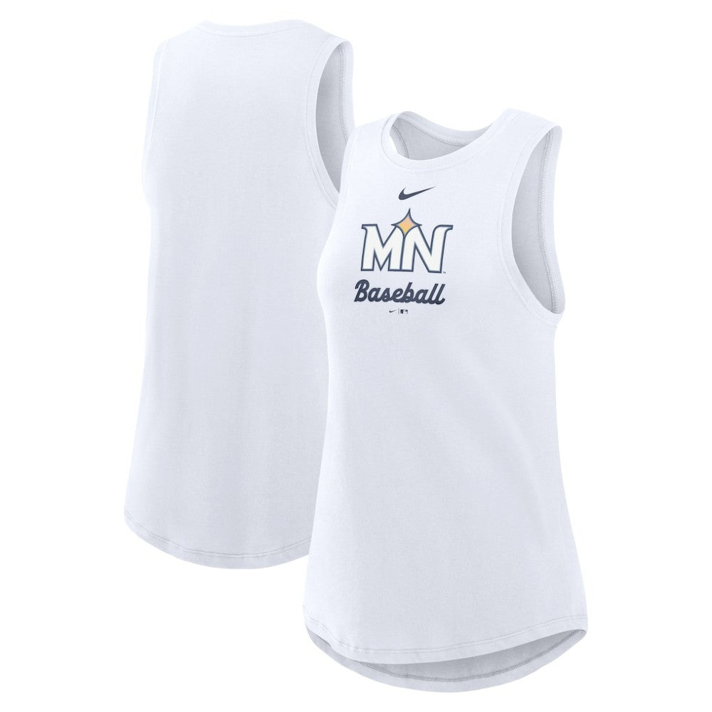 Minnesota Twins Nike Women's City Connect Tricode High Neck Dri-FIT Tank Top - White - Nike Discount