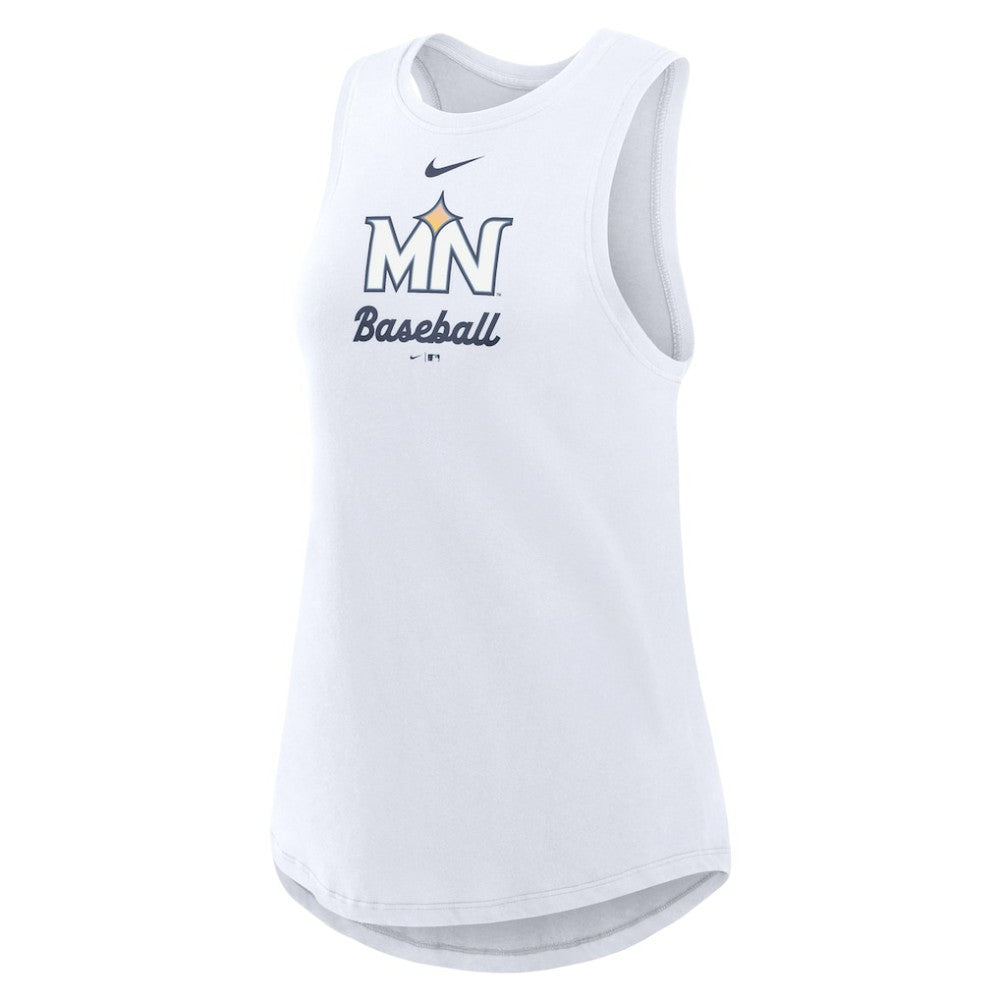Minnesota Twins Nike Women's City Connect Tricode High Neck Dri-FIT Tank Top - White - Nike Discount