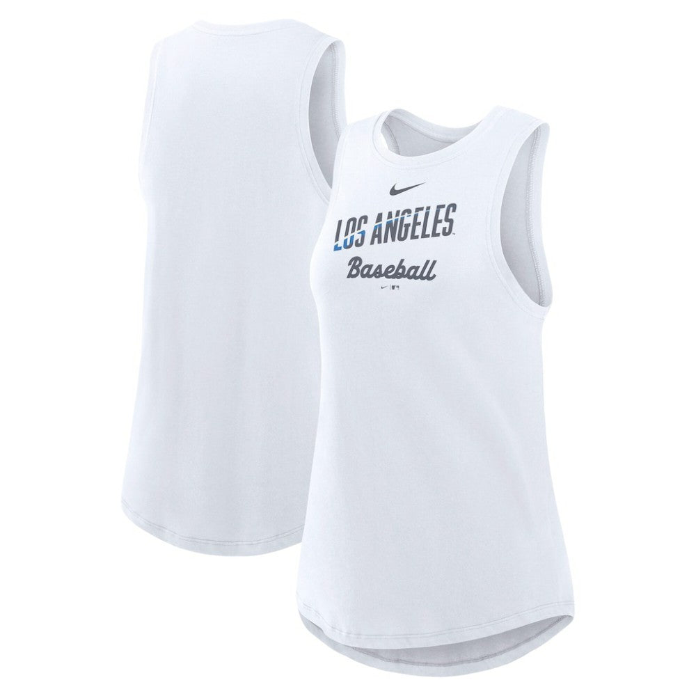 Los Angeles Dodgers Nike Women's City Connect Tricode High Neck Dri-FIT Tank Top - White - Nike Online