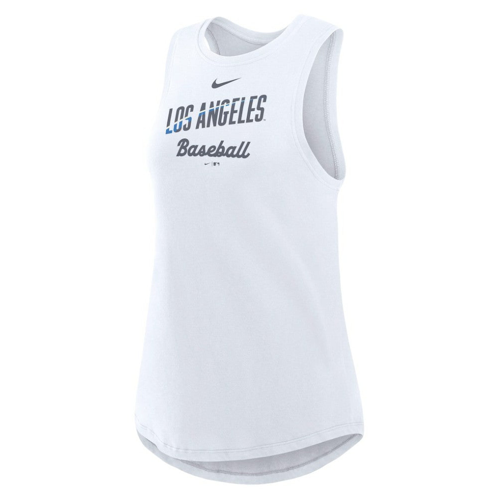 Los Angeles Dodgers Nike Women's City Connect Tricode High Neck Dri-FIT Tank Top - White - Nike Online