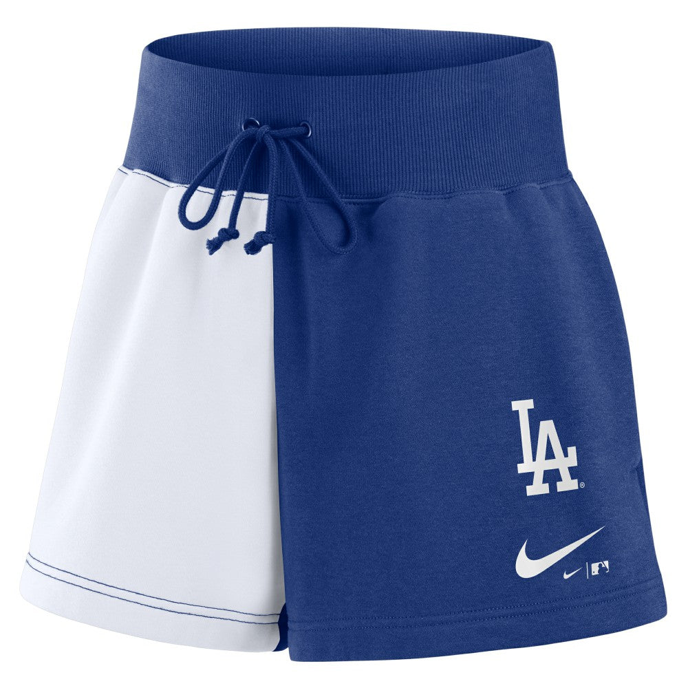Los Angeles Dodgers Nike Women's Color-Block Phoenix Fleece Lounge Shorts - Royal/White - Nike Lifestyle