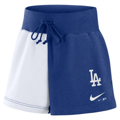 Los Angeles Dodgers Nike Women's Color-Block Phoenix Fleece Lounge Shorts - Royal/White - Nike Lifestyle