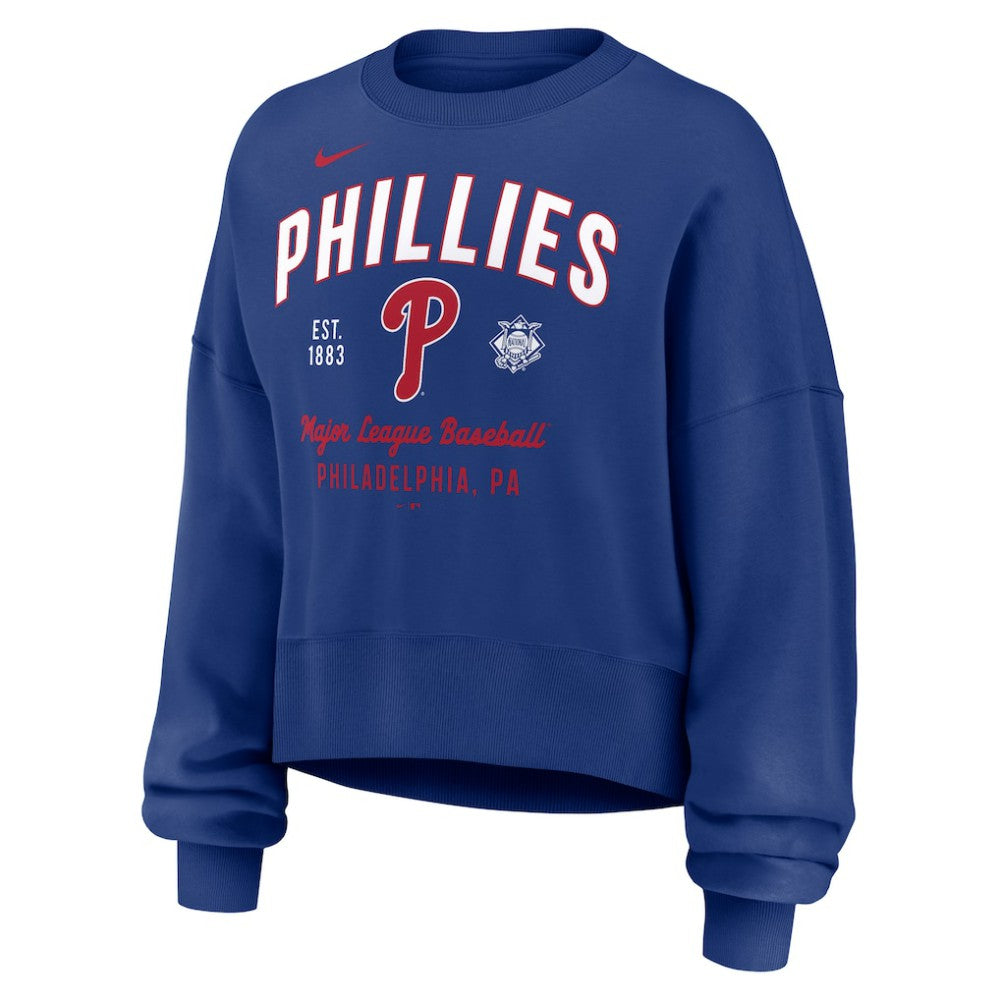 Philadelphia Phillies Nike Women's Oversized High Hip Pullover Sweatshirt - Royal - Nike Online