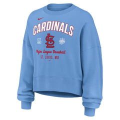 St. Louis Cardinals Nike Women's Oversized High Hip Pullover Sweatshirt - Light Blue - Nike on Sale