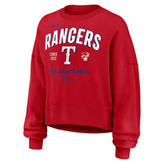 Texas Rangers Nike Women's Oversized High Hip Pullover Sweatshirt - Red - Nike Discount