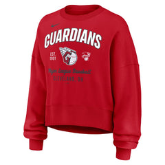 Cleveland Guardians Nike Women's Oversized High Hip Pullover Sweatshirt - Red - Nike on Sale