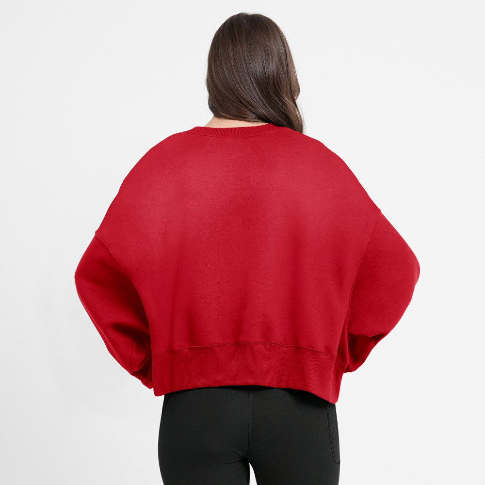 Cleveland Guardians Nike Women's Oversized High Hip Pullover Sweatshirt - Red - Nike on Sale