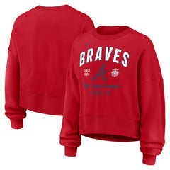 Atlanta Braves Nike Women's Oversized High Hip Pullover Sweatshirt - Red - Nike on Sale