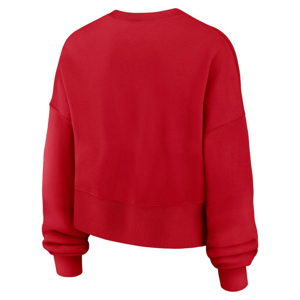 Atlanta Braves Nike Women's Oversized High Hip Pullover Sweatshirt - Red - Nike on Sale
