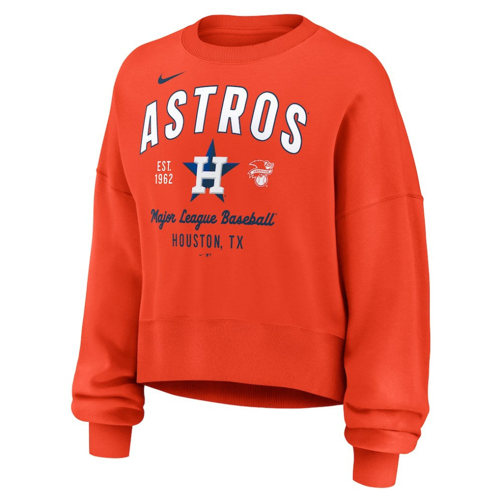 Houston Astros Nike Women's Oversized High Hip Pullover Sweatshirt - Orange - Nike Lifestyle