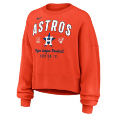 Houston Astros Nike Women's Oversized High Hip Pullover Sweatshirt - Orange - Nike Lifestyle