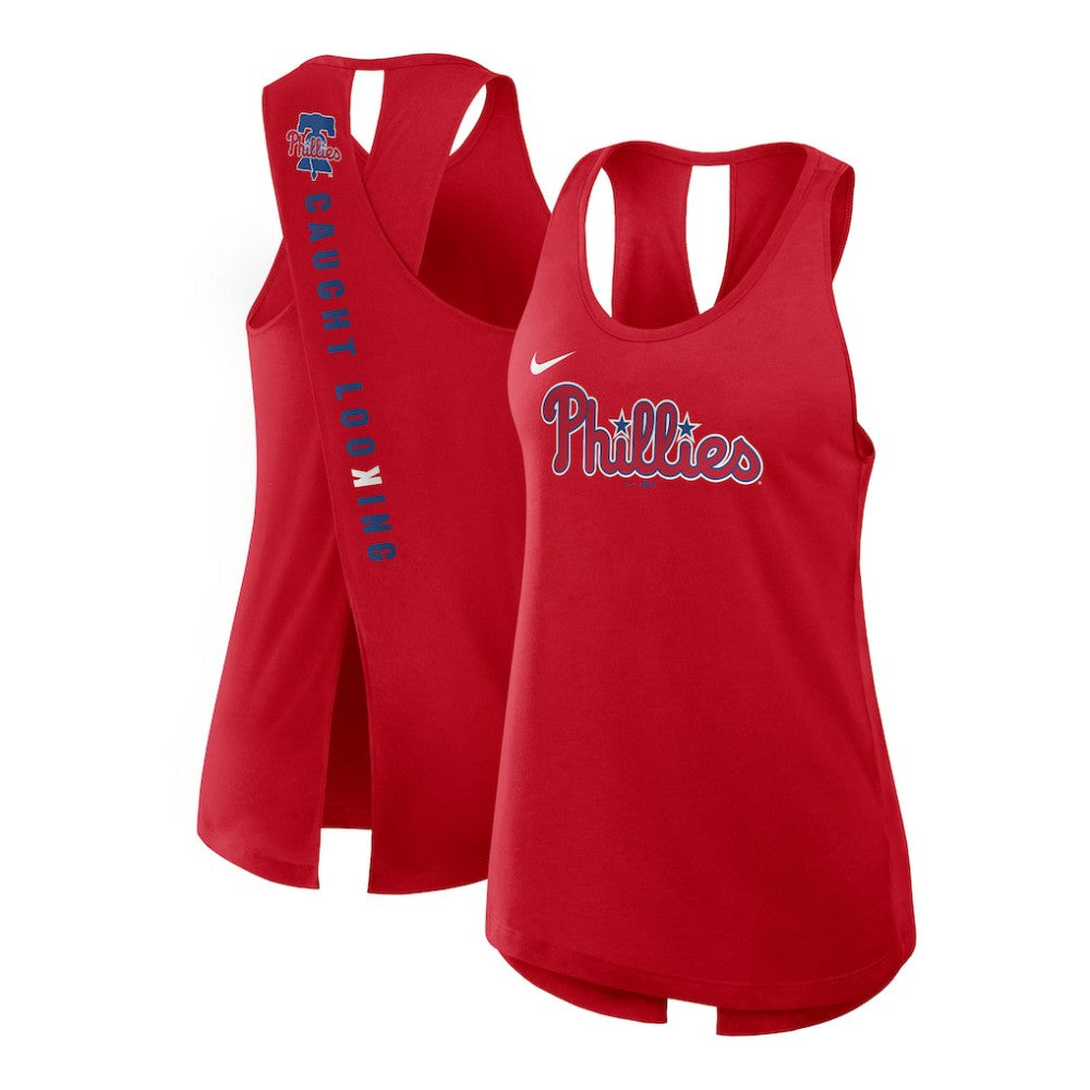 Philadelphia Phillies Nike Open-Back Crisscross Dri-FIT Tank Top - Red - Nike Lifestyle