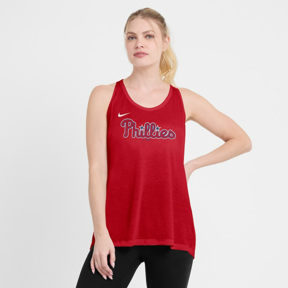 Philadelphia Phillies Nike Open-Back Crisscross Dri-FIT Tank Top - Red - Nike Lifestyle