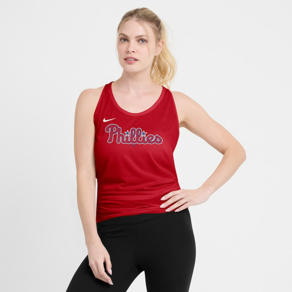 Philadelphia Phillies Nike Open-Back Crisscross Dri-FIT Tank Top - Red - Nike Lifestyle