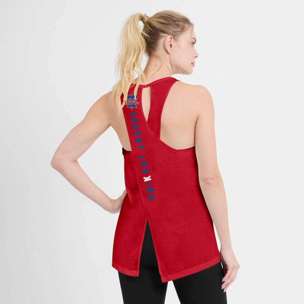 Philadelphia Phillies Nike Open-Back Crisscross Dri-FIT Tank Top - Red - Nike Lifestyle
