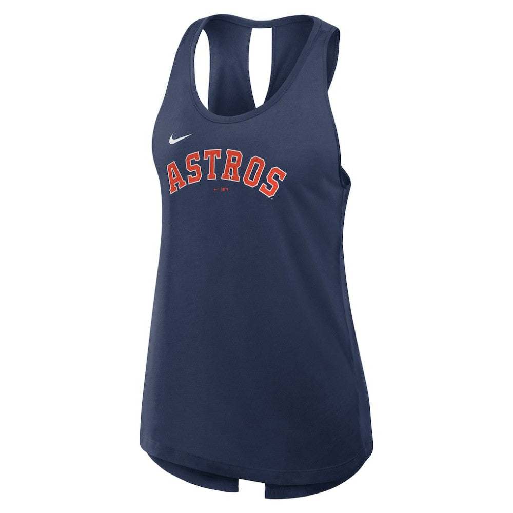 Houston Astros Nike Open-Back Crisscross Dri-FIT Tank Top - Navy - Nike on Sale