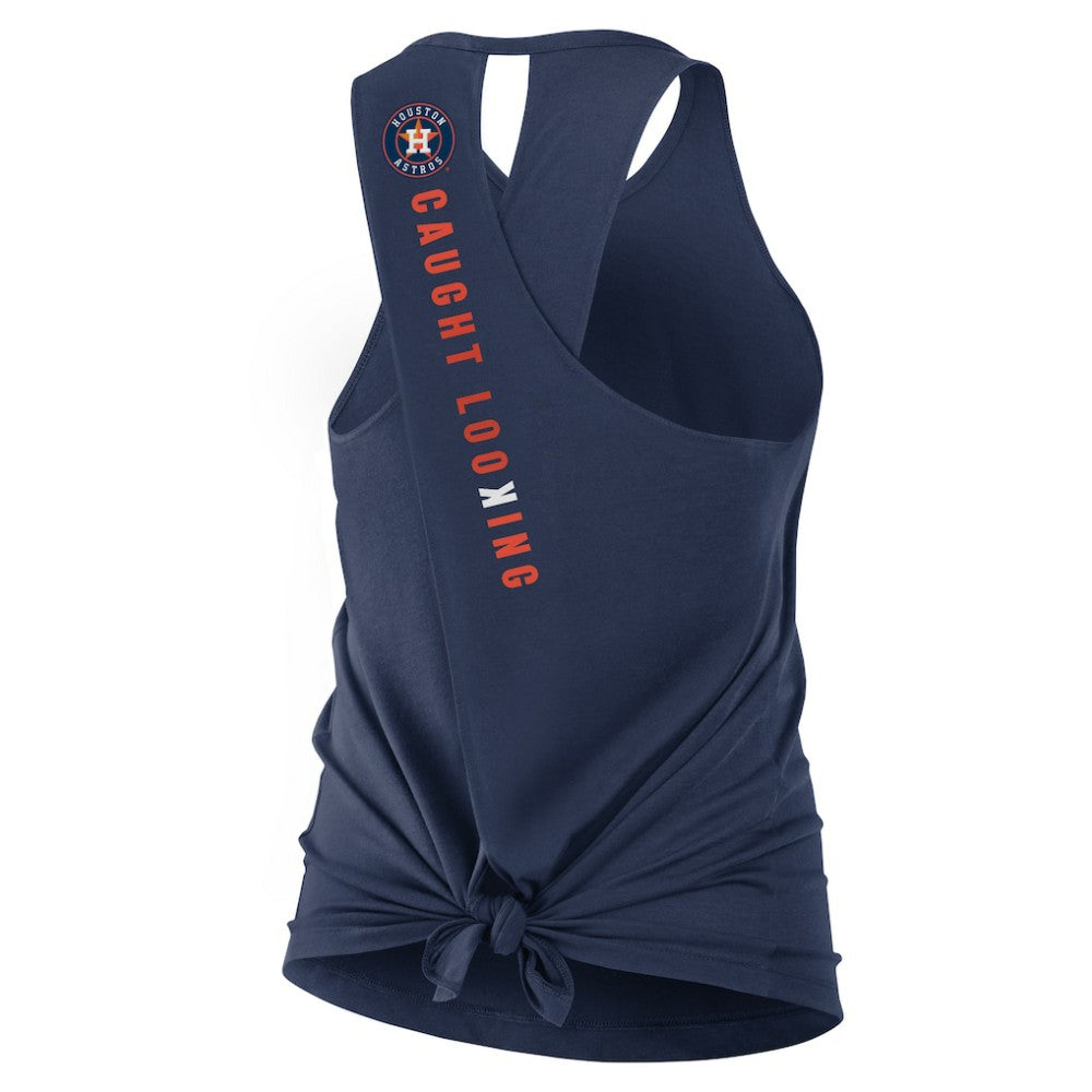 Houston Astros Nike Open-Back Crisscross Dri-FIT Tank Top - Navy - Nike on Sale