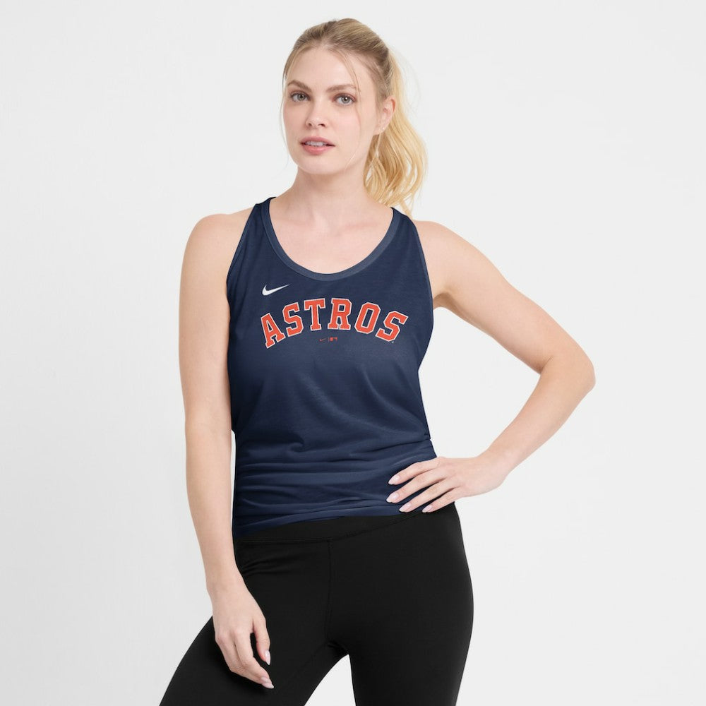Houston Astros Nike Open-Back Crisscross Dri-FIT Tank Top - Navy - Nike on Sale