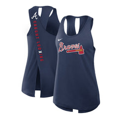 Atlanta Braves Nike Open-Back Crisscross Dri-FIT Tank Top - Navy - Nike Discount