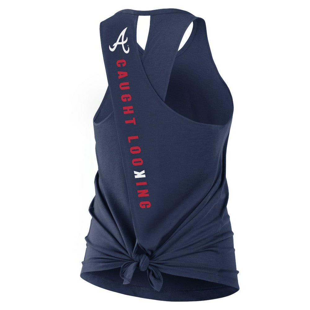 Atlanta Braves Nike Open-Back Crisscross Dri-FIT Tank Top - Navy - Nike Discount