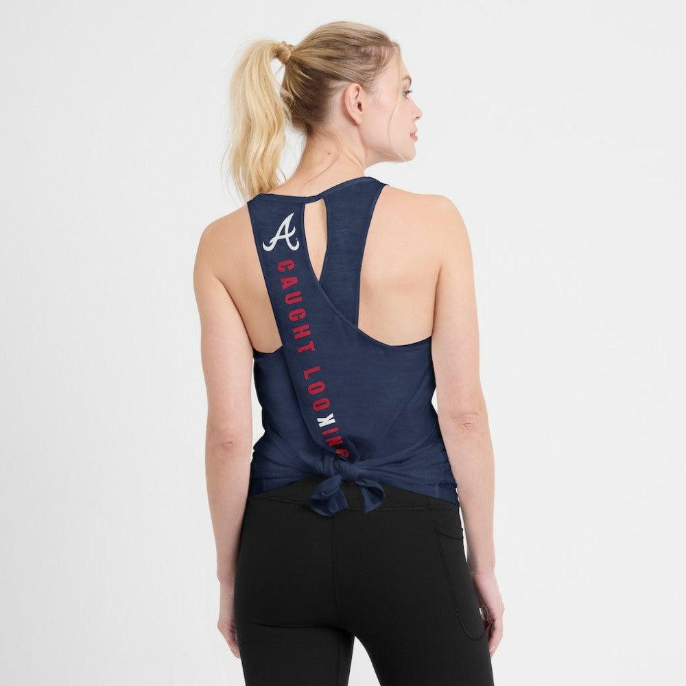 Atlanta Braves Nike Open-Back Crisscross Dri-FIT Tank Top - Navy - Nike Discount