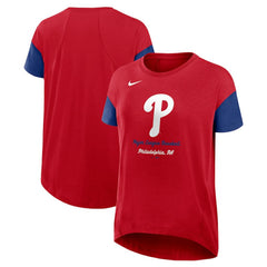 Philadelphia Phillies Nike Women's Flowy Fashion Tri-Blend Dri-FIT T-Shirt - Red - Nike Discount
