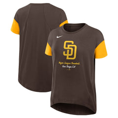 San Diego Padres Nike Women's Flowy Fashion Tri-Blend Dri-FIT T-Shirt - Brown - Nike Discount