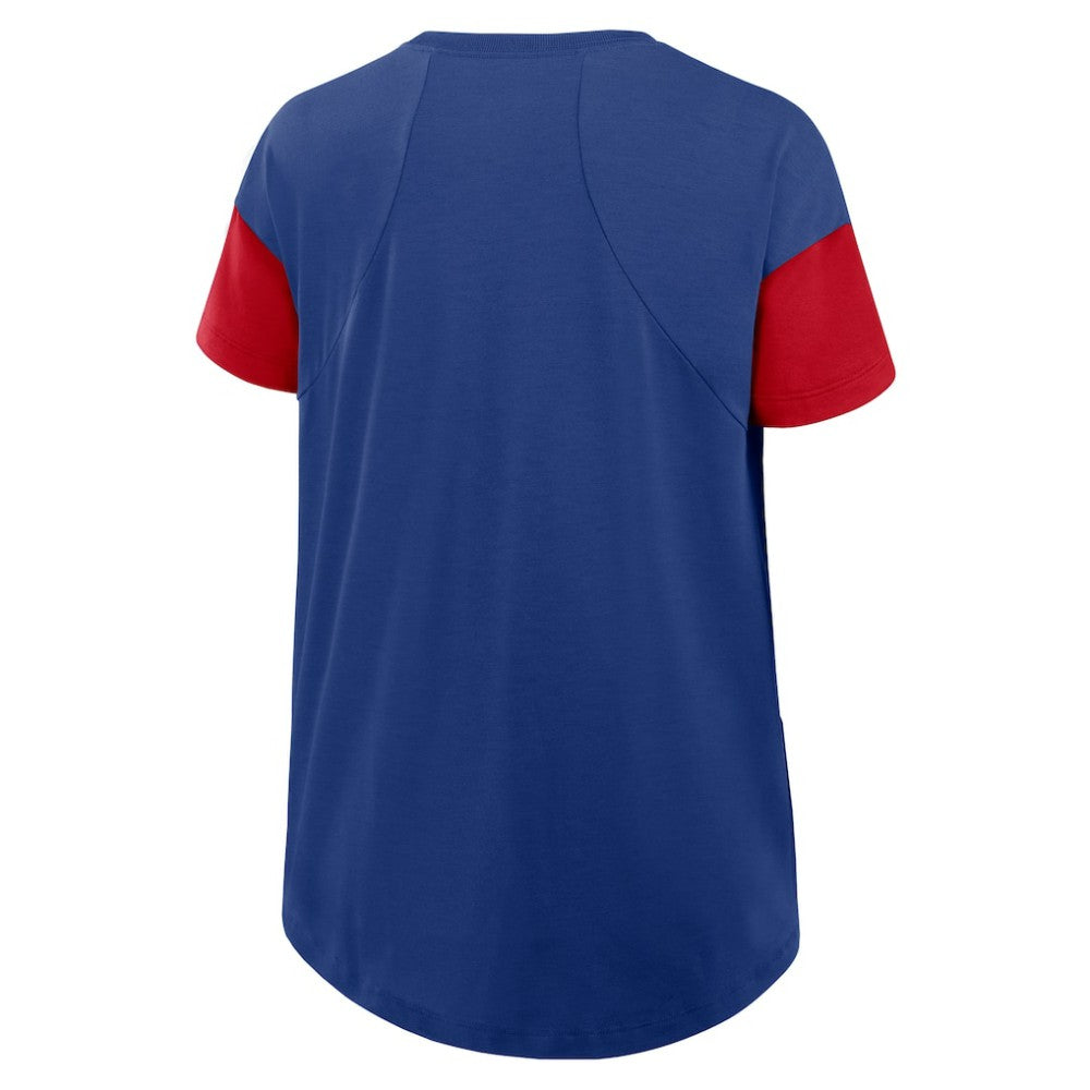 Texas Rangers Nike Women's Flowy Fashion Tri-Blend Dri-FIT T-Shirt - Royal - Nike Lifestyle