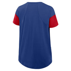 Texas Rangers Nike Women's Flowy Fashion Tri-Blend Dri-FIT T-Shirt - Royal - Nike Lifestyle