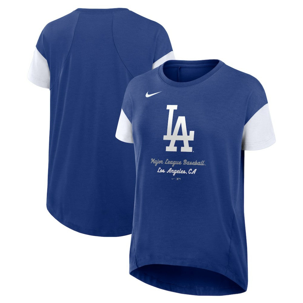 Los Angeles Dodgers Nike Women's Flowy Fashion Tri-Blend Dri-FIT T-Shirt - Royal - Nike Online