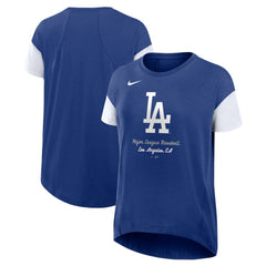 Los Angeles Dodgers Nike Women's Flowy Fashion Tri-Blend Dri-FIT T-Shirt - Royal - Nike Online