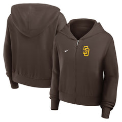 San Diego Padres Nike Women's Cropped Chill Full-Zip Hoodie - Brown - Nike Discount