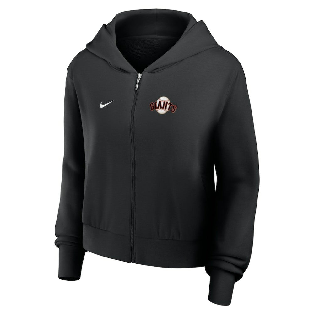 San Francisco Giants Nike Women's Cropped Chill Full-Zip Hoodie - Black - Nike Online