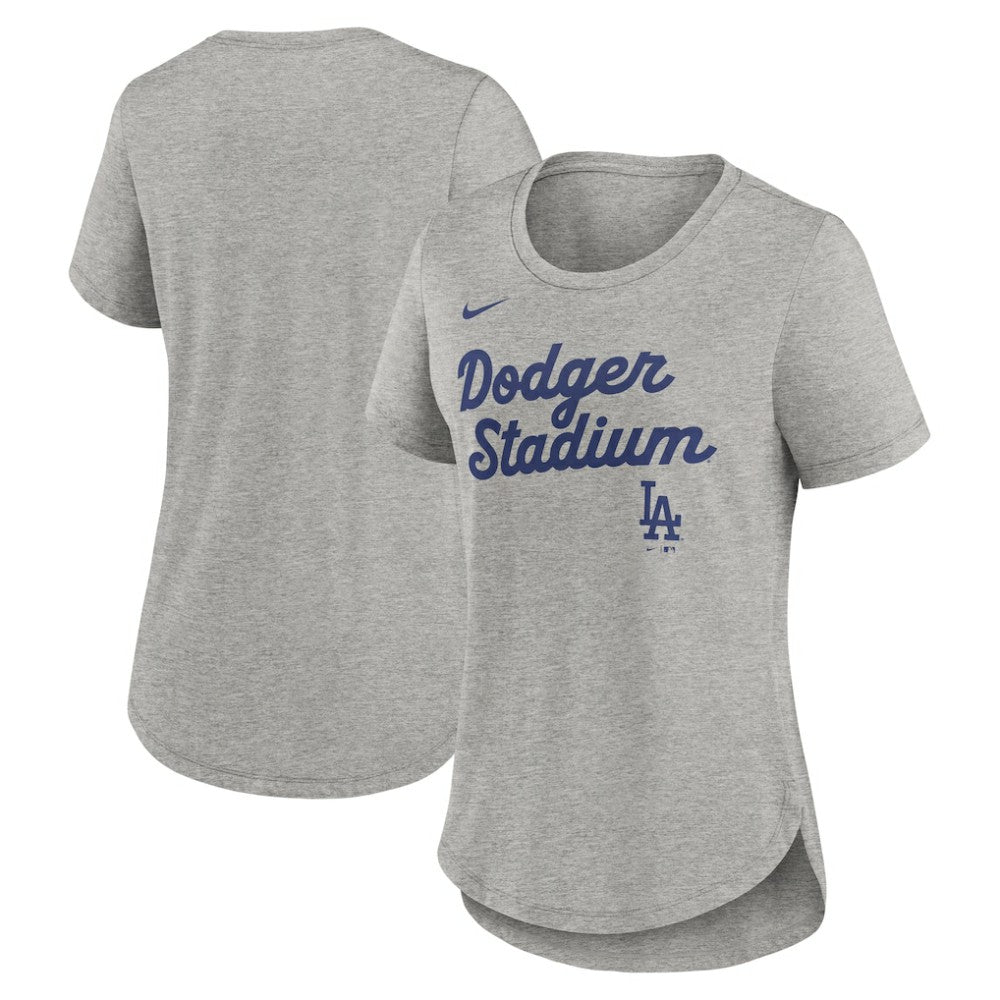 Los Angeles Dodgers Nike Women's Script Tri-Blend T-Shirt - Heather Gray - Nike Sale