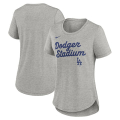 Los Angeles Dodgers Nike Women's Script Tri-Blend T-Shirt - Heather Gray - Nike Sale