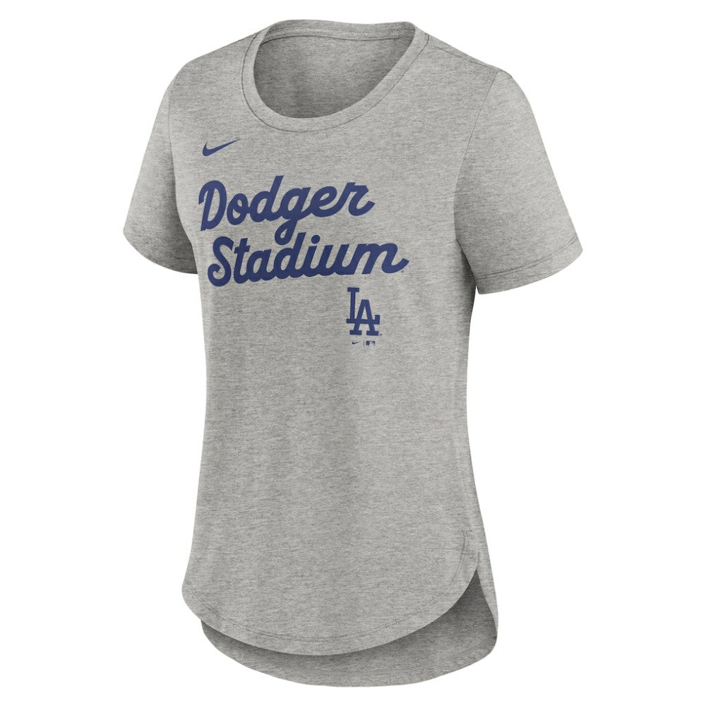 Los Angeles Dodgers Nike Women's Script Tri-Blend T-Shirt - Heather Gray - Nike Sale