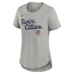 Minnesota Twins Nike Women's Script Tri-Blend T-Shirt - Heather Gray - Nike on Sale